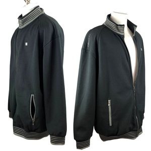 Ecko Unltd Echo Unlimited Black Zip Up Bomber Jacket size 3X